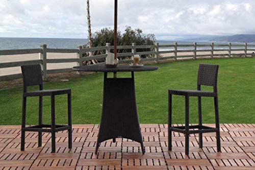 kingrattan.com Premium Woven Wicker Outdoor Patio Bar 3 Piece Set (#2040H)