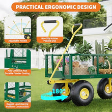 Yard Cart 1400 LBS Capacity, 10" Pneumatic Tires & Convertible Flatbed, Heavy Duty Steel Garden Utility Wagon for Lawn, Farm, Construction, Hauling Soil, Mulch, Firewood
