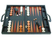 Zaza & Sacci Genuine Leather Backgammon Attache 23" Double-Grip Handle Black