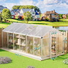 Garvee 8x12 FT Greenhouse - Large Aluminum Greenhouses for Outdoors