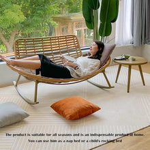 Apk i bc Double Casual Sofa Chair, Modern Outdoor Rocking Chair, Hand-Woven, Safe and Sturdy, Suitable for Garden, Load Capacity 300KG(Yellow,152 * 98 * 72)