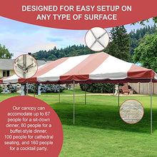 Party Tents Direct 20' x 40' Weekender Frame Canopy with Red White Cover