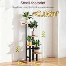 ARTUNV 4 Tier Rolling Plant Stand Indoor, Heavy Duty Metal Frame with Wooden Shelves, Space-Saving Corner Flower Holder for Garden, Porch & Living Room(Color:Gray)