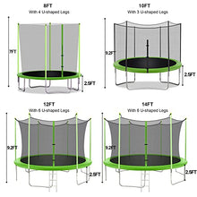 BestMassage 14FT Rectangle Trampoline with Enclosure Net Green