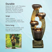 HIONJIN Outdoor Fountain Outdoor Garden Fountains with Contemporary DesignLED Light