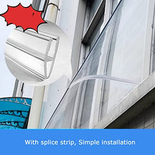 LIPJIA Broom and Mop Holder Outdoor Polycarbonate Door Canopy Awning 40x250cm UV Resistant Rain Cover Sun Shade Transparent and Windproof