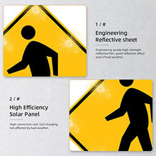 Generic 24" Solar Pedestrian Crossing Sign LED Yellow
