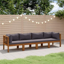 KPOUTRFG 4-Seater Modular Outdoor Sofa Set with Cushions, Acacia Wood Patio Seating Set for Garden and Terrace, 4-Piece Outdoor Lounge Furniture