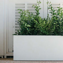 TITAN GREAT OUTDOORS Ash & Ember 15.75" Short Box Satin Ivory Planter, Lightweight Fiberstone with Weather-Resistant Finish, Modern Rectangle Planter Box for Indoor and Outdoor Plants
