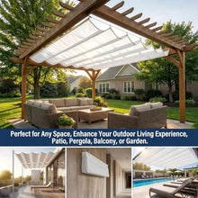 FENGZEQUAN Sun Shade Sail Retractable Wave Pergola Shade Cloth Outdoor Garden Patio Sunscreen Awning Canopy 95% UV Block with Rope for Outdoors Garden Patio(W2*L9m/W6.56*L29.53ft)