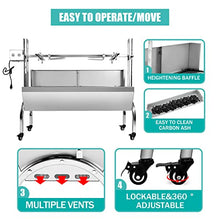 176LBS Stainless Steel Rotisserie Grill Roaster Small Pig Lamb with Back Cover Guard 25W Motor for Camping Outdoor BBQ Silver