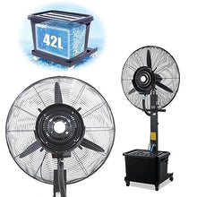 CUTPOIY Outdoor Misting Fan with 11 Gal Tank, 90° Oscillating Cooling Spray Fan, Waterproof & Dust-Resistant Pedestal Fan for Patio, Garden & Industrial Use, 550mm/22in