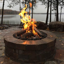 HPC Fire Push Button Flame Sensing Gas Fire Pit Kit (TOR-PENTA36FPPK-FLEX-NG), 36" Pan, 30" Penta Torpedo Burner, Natural Gas