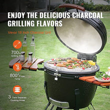 24" Ceramic Barbecue Grill Smoker Portable Round Outdoor Grill for Patio