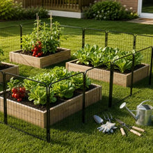 Kozy Kennels Outdoor Decorative Garden Fence - 40 inch, 40 Panels - Heavy Duty Metal Fencing for Yard, Flower Bed Border, Dog & Animal Barrier w/Black Anti-Rust Coating & Extra Wide Gate