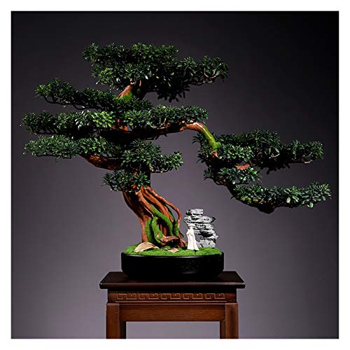 Creative Simulation Welcoming Pine Bonsai Living Room Desktop Green Plants Potted Corridor TV Cabinet Fake Flower Plants Decoration Gifts House Plant (Color : B)
