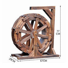 Wooden Fountain Wheel Water Wheel Fountain Feng Shui Wheel Waterfall Wheel Retro Country Decoration Water Pump Design Fountain Balcony Garden Garden (Size : 60cm(23.6inch))