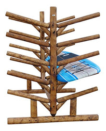 Log Kayak Rack 10 Place SUP Surfboard Rack Canyon Brown Finish