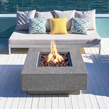 Elementi Manhattan Propane Fire Pit Table Cast Concrete 36 x 36-in