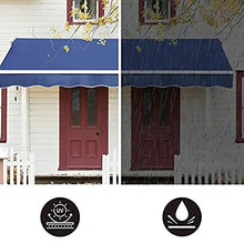 Retractable Patio Awning, Manual Deck Awning Sunshade Shelter With Crank Handle And Water-Resistant Polyester, Retractable Canopy For Yard, Porch, Balcony ( Color : Navy blue , Size : 16.4x11.5FT/5x3.