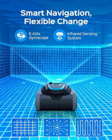 Cordless Robotic Pool Vacuum Cleaner with APP Control, 200-Min Runtime, Smart Path Planning, Wall Climbing, Pool Cleaner Robotic for Inground Pools up to 2200 sq ft