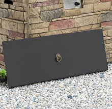 Rectangular Propane Fire Pit Table with Steel Lid, 50000 BTU Outdoor Gas Fireplace for Patio Backyard Deck Garden, MgO Stone Look Burner, Pulse Ignition, Hidden Tank Compartment, Rain Cover