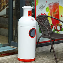 Hhaoran-9863 Ashtray Trash Can Creative Ashtray Cigarette Butt Trash Can Commercial Milk Tea Shop Coffee Shop Snack Shop Gym Round Storage Bucket Standing Ashtray Outdoor for Patio (Color : A)