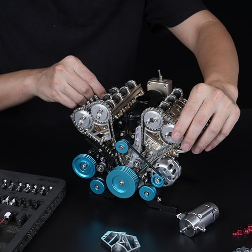 TECHING Mini V8 Engine Model Kit Gold