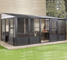 Sojag Outdoor 10' x 16' Charleston Solarium Wall-Mounted Sunroom with Mosquito Nets