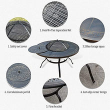 Outdoor Charcoal Grilled mesh cast Aluminum Round fire Pit Table Multifunctional anticorrosive one Table Dual Purpose Barbecue fire Pit