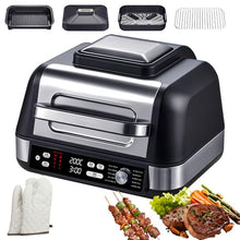 Eoweiot Electric Grill and Air Fryer Combo,Multifunctional with Smart Temperature Control for Outdoor Cooking and Healthy Meal Prep