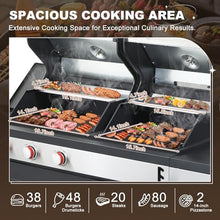 663 SQIN Gas and Charcoal Combo Grill with Side Burner