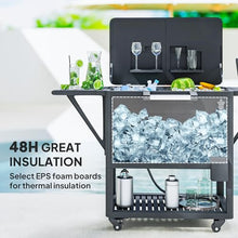 SWLJKU 104-Quart Rolling Cooler Cart with 48-Hour Ice Retention, Lockable Wheels & Built-in Bottle Opener for Outdoor Kitchen, Backyard Parties and Camping