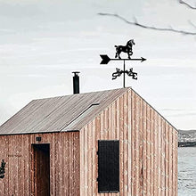 Weathervane Vintage Style Stainless Metal Weather Vane Measuring Tools Wind Vane Weathercock Wind Direction Indicator for Yard Garden Architecture Roof Ornament (Horses) (Peacocks)