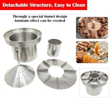 EQCOTWEA Stainless Steel Liquefied Gas Commercial Food Cart, 9-in-1 Fountain Hot Pot Snack Cooker with 4 Spice Boxes & 1 Condiment Basin, Mobile Street Vendor Trailer for Cooking Beef Pork Meat