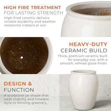Emissary - Tall Jar Planter, White 16x20 H