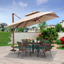 9 Feet Double Top Deluxe Square Patio Umbrella with Steel Plate Base