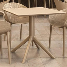 Compamia Sky 32" Square Patio Bistro Table in Dove Gray, Commercial Grade