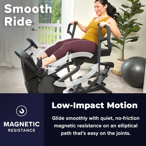 TEETER Power10 Rower 2-Way Magnetic Resistance Elliptical - Black
