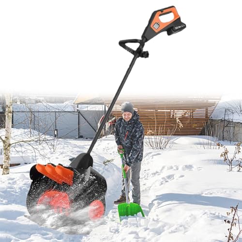GESAIDES Electric Snow Shovel, 41cm Snow Shovel, Snow Blower with Adjustable Front Handle, for Patio Deck Driveway(2 Battery)