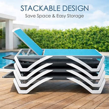 Kozyard Outdoor Chaise Lounge Chair, Full Flat Adjustable Patio Lounger with Aluminum Frame & Resin Legs, Textilene Fabric for Poolside, Backyard & Beach (Gray, 2Chairs + Table)