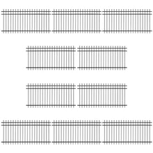 Fencer Wire Pack of 10 Heavy Duty Pinnacle Fence Barrier Panel, 4FT Height X 8FT Width Anti-Rust Metal Fencing Panel, 2” Diameter Steel Outdoor Decorative Garden Fence Panel