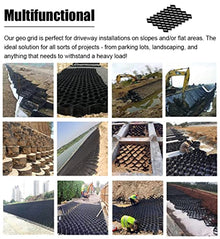 MJJMM HDPE Geogrid Stabilizer - Heavy Duty Ground Grid for Patios, Parking Areas, and Garden Paths(6 m x 20 m (20x66 ft))