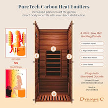 DYNAMIC SAUNAS Elite 1-Person Infrared Sauna with Red Light Therapy