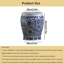 Ceramic Drum Table,Ceramic Drum Stool,Decorative Ceramic Garden Stool, Glazed Hollow Celadon Shoe-Changing Stool Drum Stool, Suitable for Outdoor Garden,