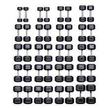REP Rubber Hex Dumbbell Set 5-100 lb, Low Odor - Set C: 5-100 Only