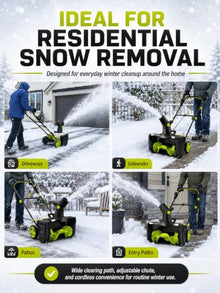 Cordless Electric Snow Shovel, 40V Battery-Powered Snow Blower 4Batteries