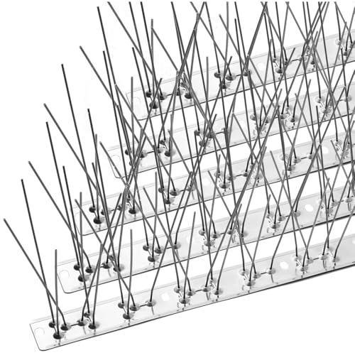 YINUK Bird Spikes, 0.5-10M 304 Stainless Steel Bird Spikes, Bird Repellent Spikes, Arrow Pigeon Spike Fence Kits for Deterring Birds, Crows and Cats(10M-20pcs)
