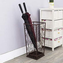 Wrought Iron Umbrella Stand Hotel Lobby Home Rain Gear Storage Rack Long Handle Umbrella Storage Bucket (Color : Brown) (Brown)