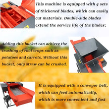 Banfluxion 220V 4-Blade Hay Cutter Pulverizer with Belt Conveyor Red